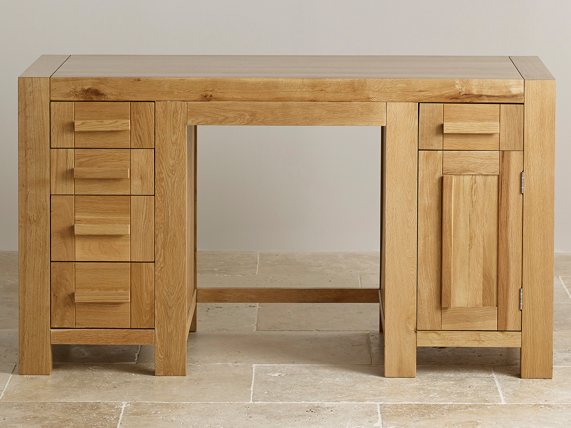 Fresco Natural Solid Oak Computer Desk Home Office Furniture