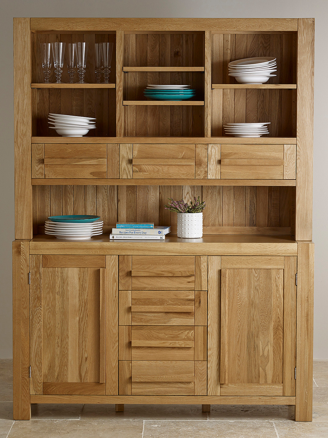 Fresco Natural Solid Oak Welsh Dresser Oak Furniture Land