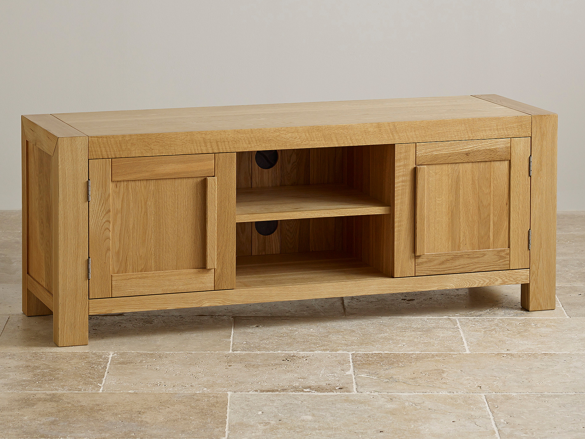 Fresco Natural Solid Oak Widescreen TV Lounge Furniture