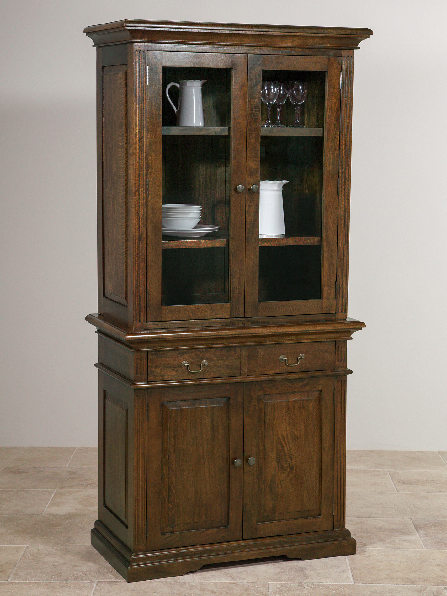 Louis Philippe Solid Mango Display Cabinet