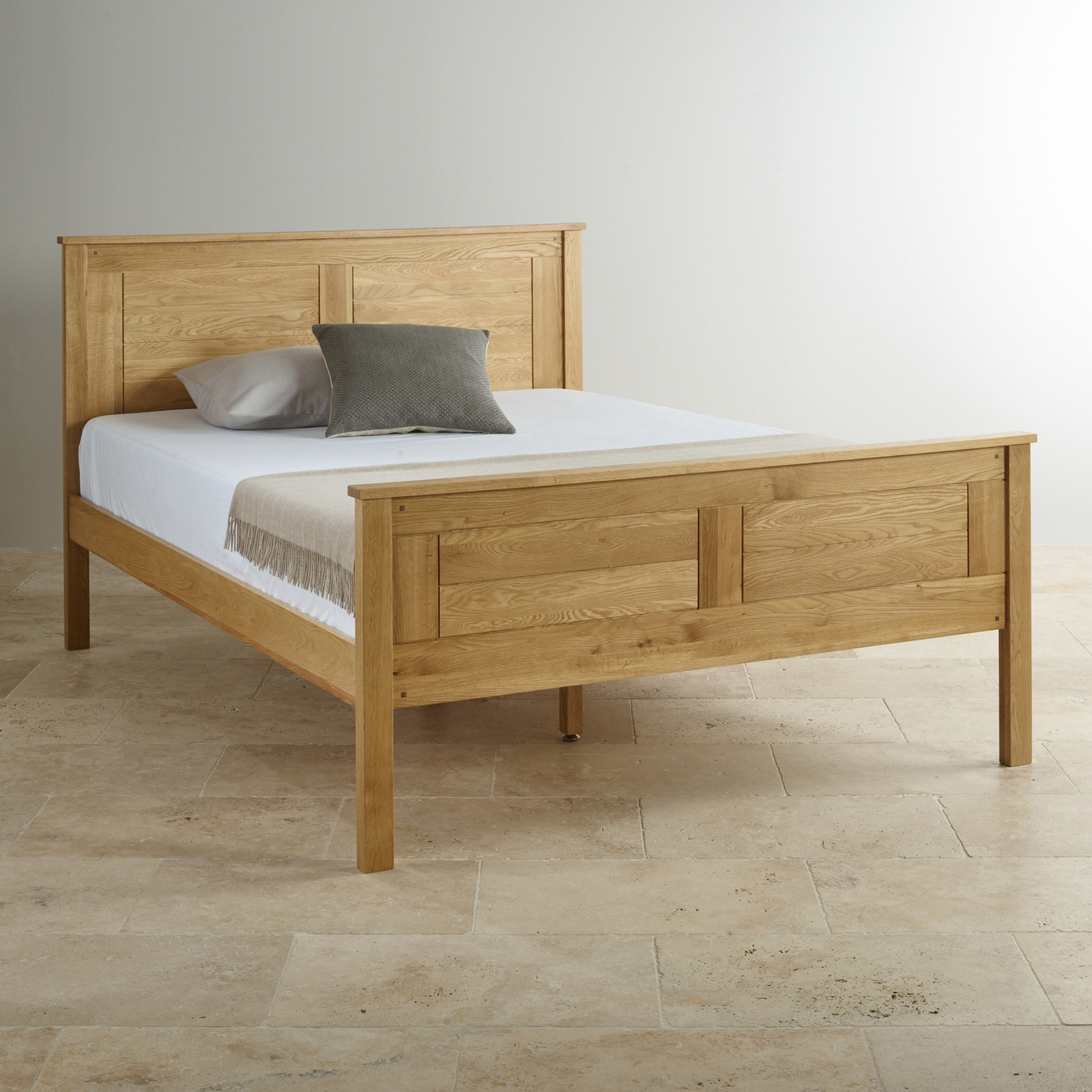 Newark Natural Solid Oak 4ft 6" Double Bed Bedroom Furniture