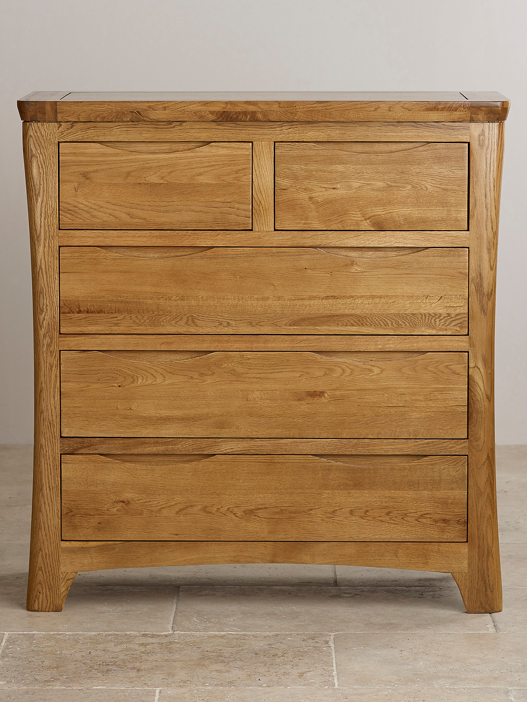 Orrick Rustic Solid Oak 3+2 Chest of Drawers Bedroom Furniture