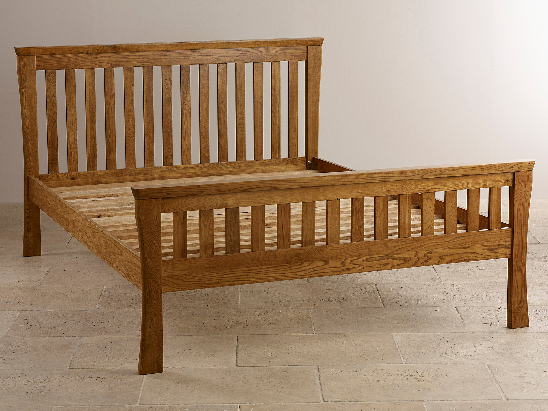 Orrick Rustic Solid Oak Double Bed Bedroom Furniture