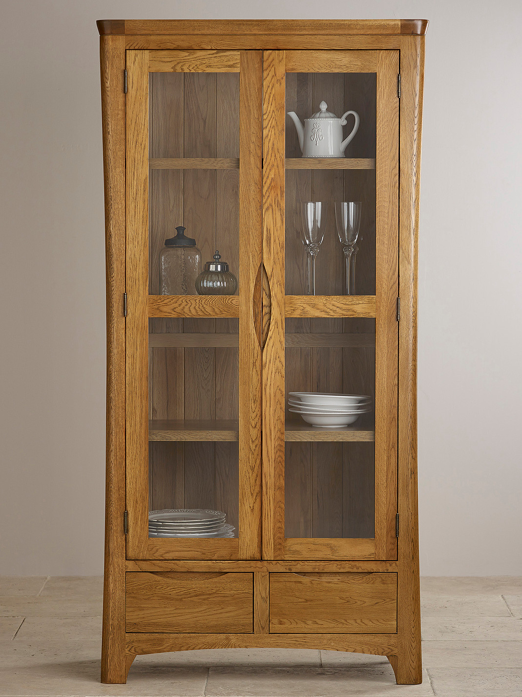 Orrick Rustic Solid Oak Glazed Display