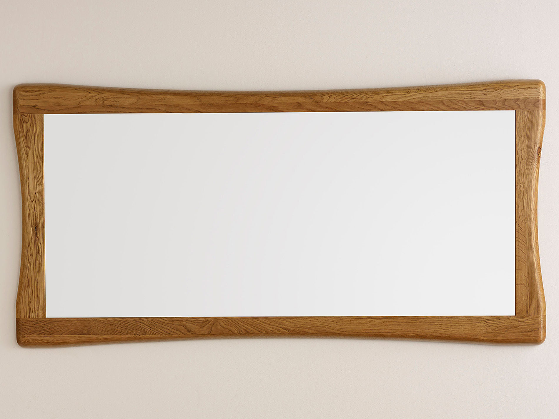 Orrick Natural Solid Oak 1200mm x 600mm Wall Mirror Living Room