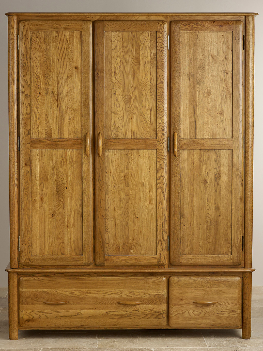 Osaka Rustic Solid Oak Triple Wardrobe Oak Furniture Land