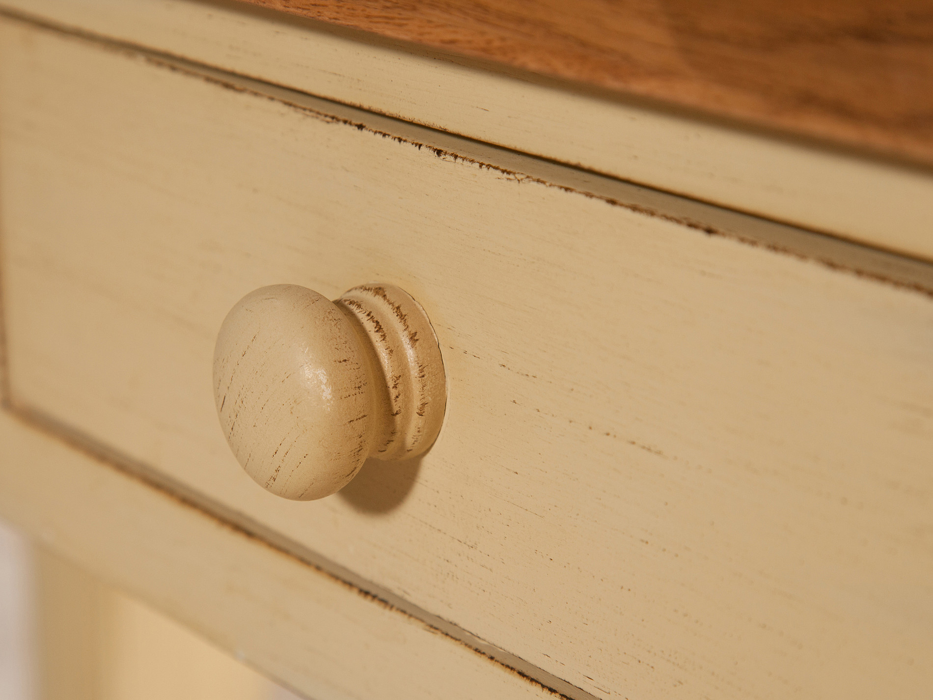 Phoenix Shabby Chic Rustic Oak and Painted 2 Drawer Console Table