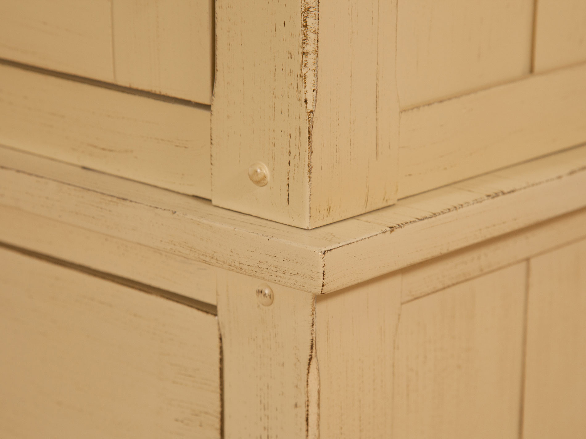 Phoenix Shabby Chic Rustic Oak and Painted Triple Wardrobe