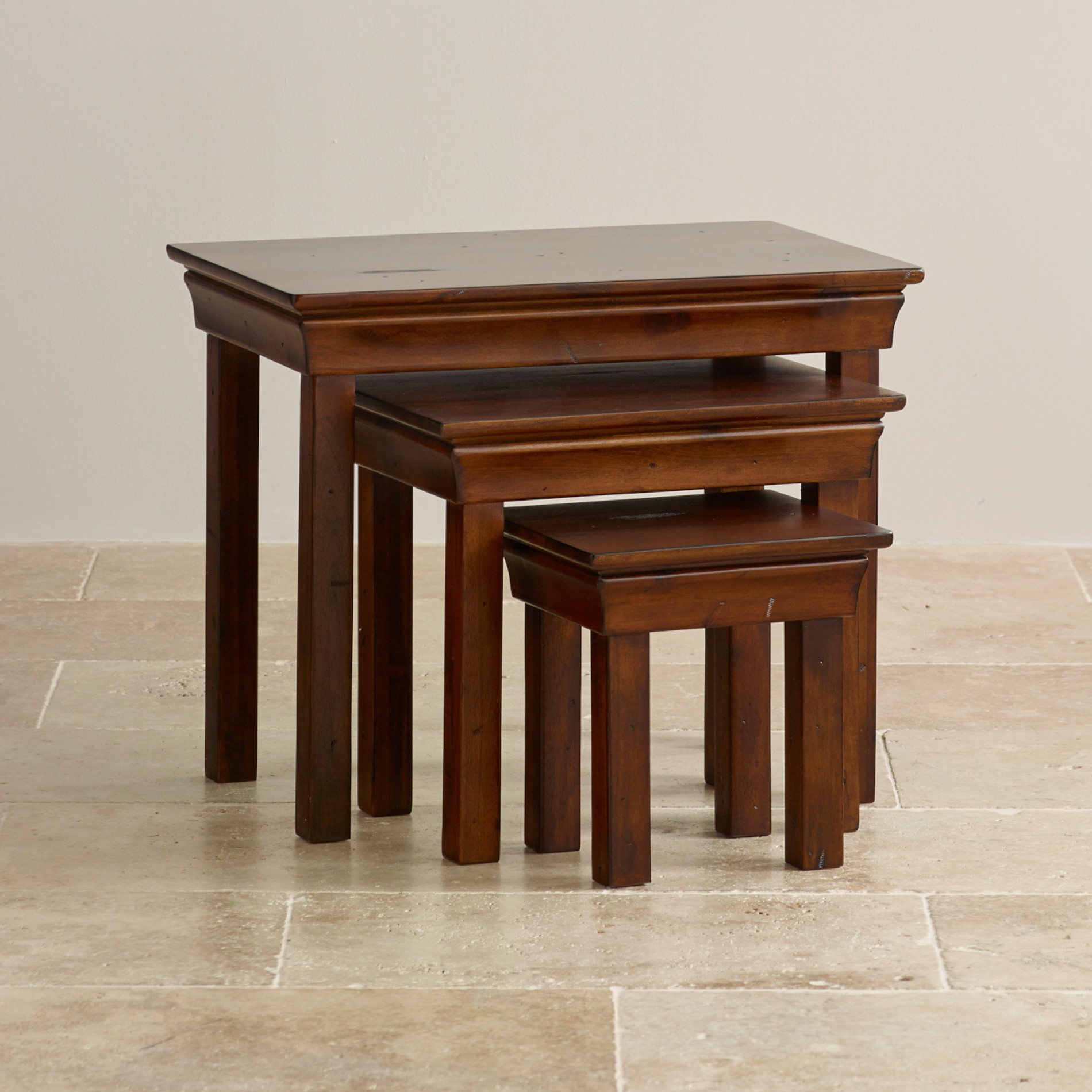 Sturdy Acacia Wood Nesting Tables