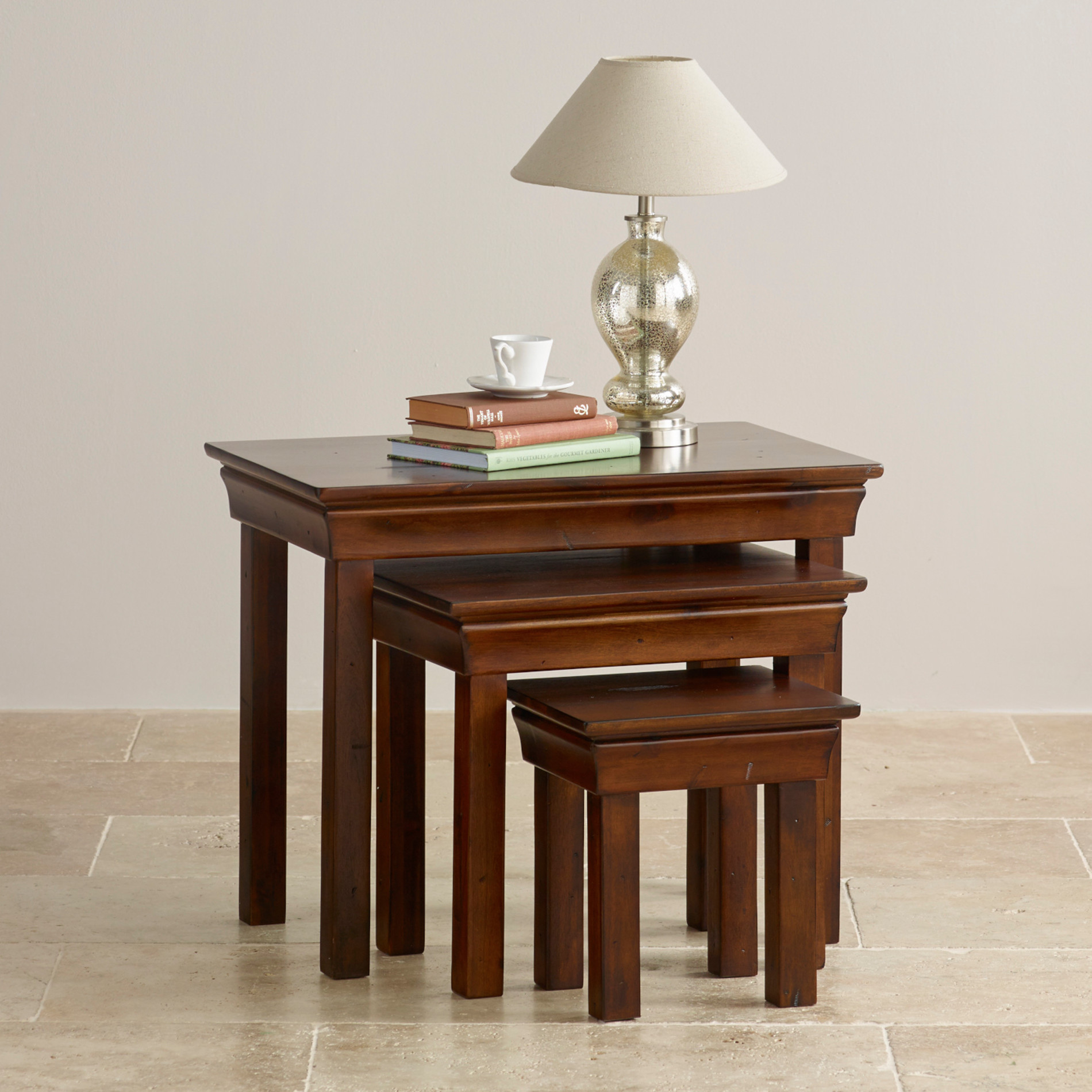 Sturdy Acacia Wood Nesting Tables