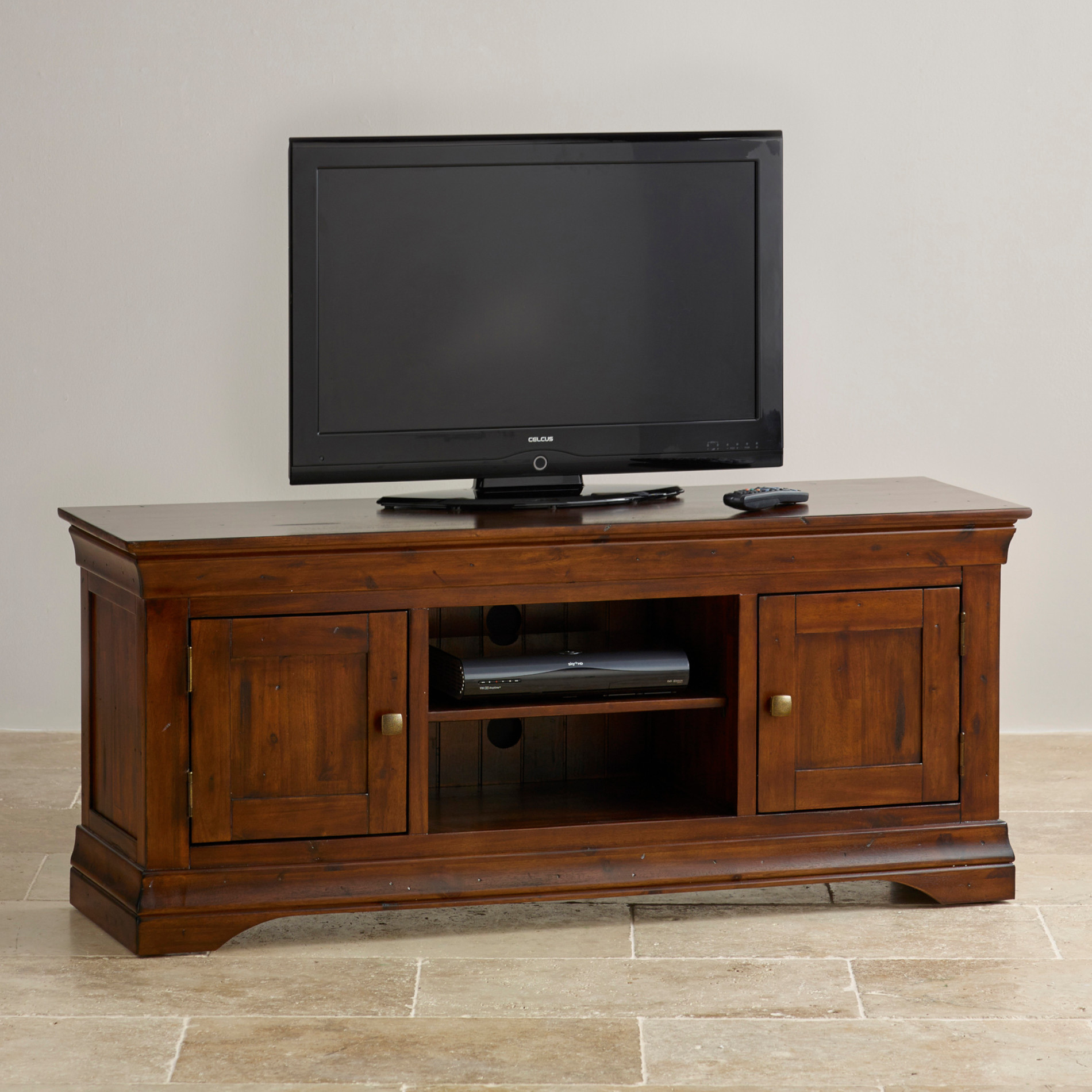Large Acacia Wood TV