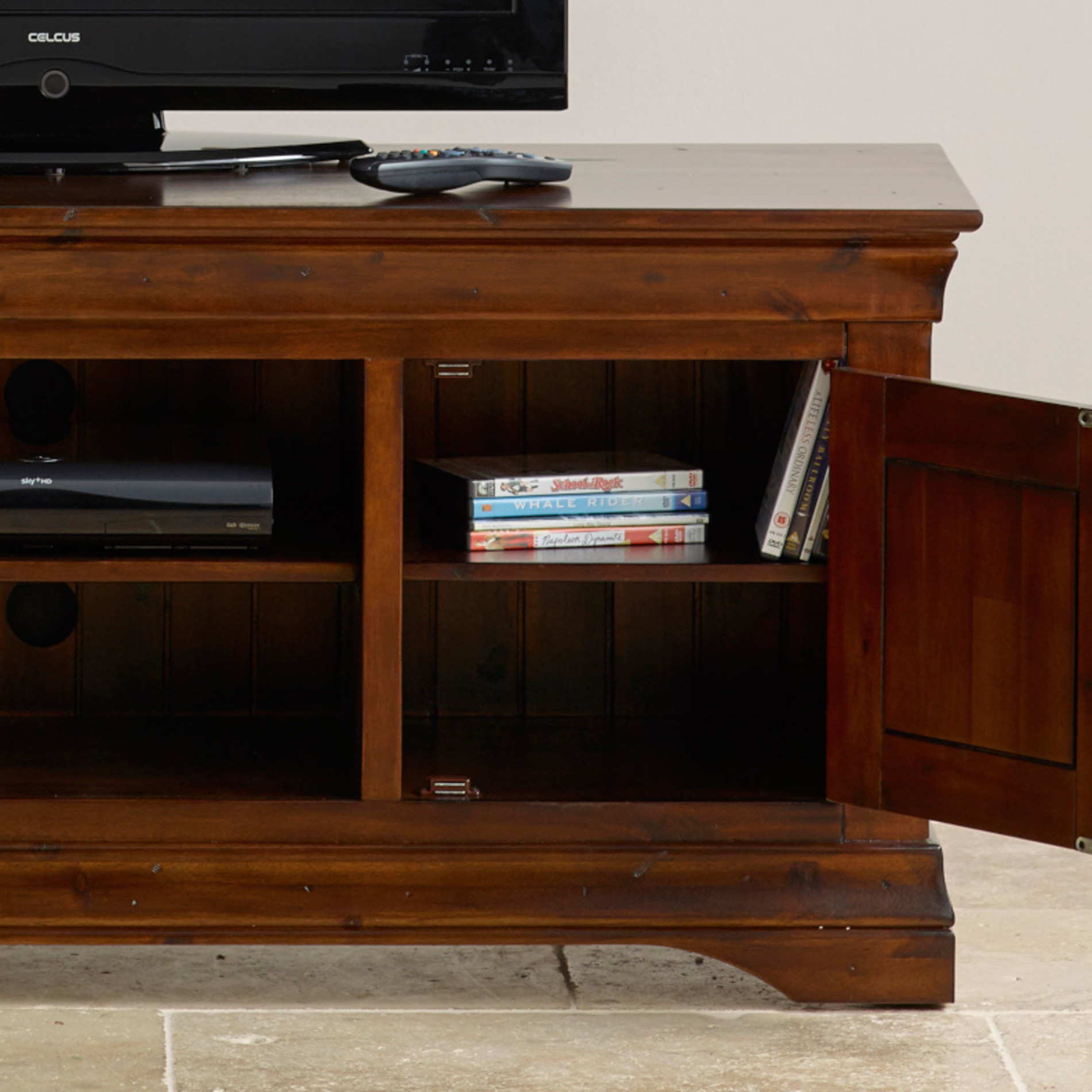 Large Acacia Wood TV