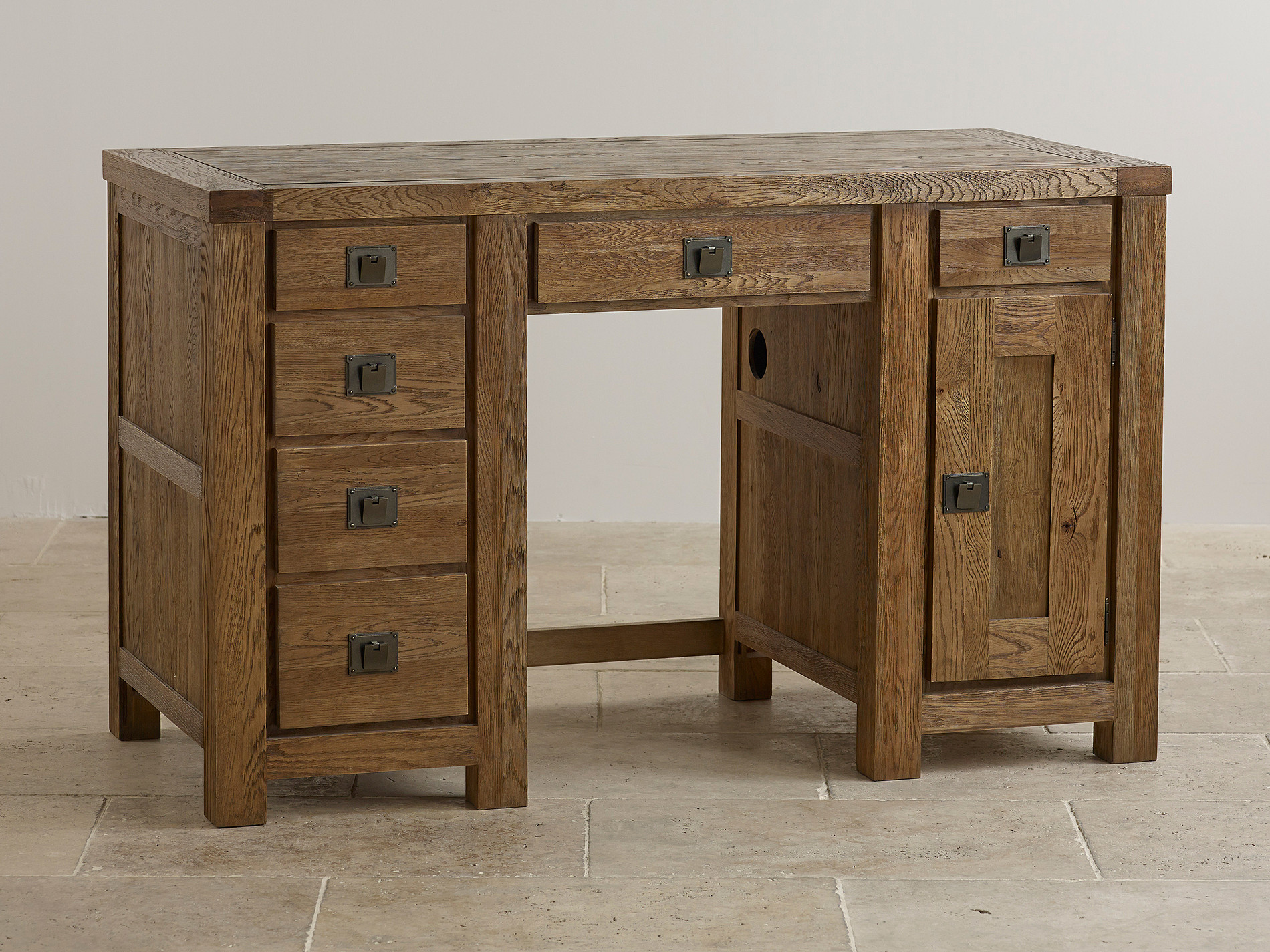 Brushed Solid Oak Computer Desk Home Office Furniture