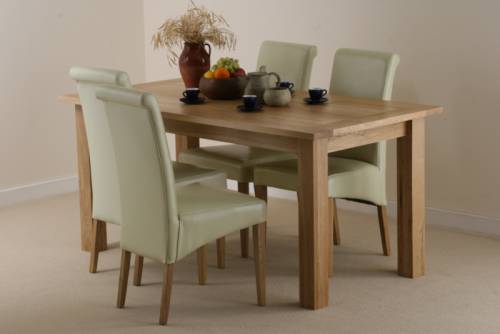 Oak Table with Cream Chairs Oak Table with Cream Chairs