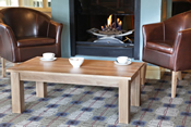 Leather Tub Chairs with Coffee Table
