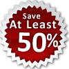 save at least 50% on living room furniture
