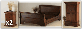 Sleigh Mahogany Bedset