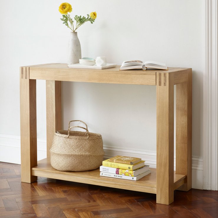Alto Console Table in Natural Solid Oak Oak Furniture Land