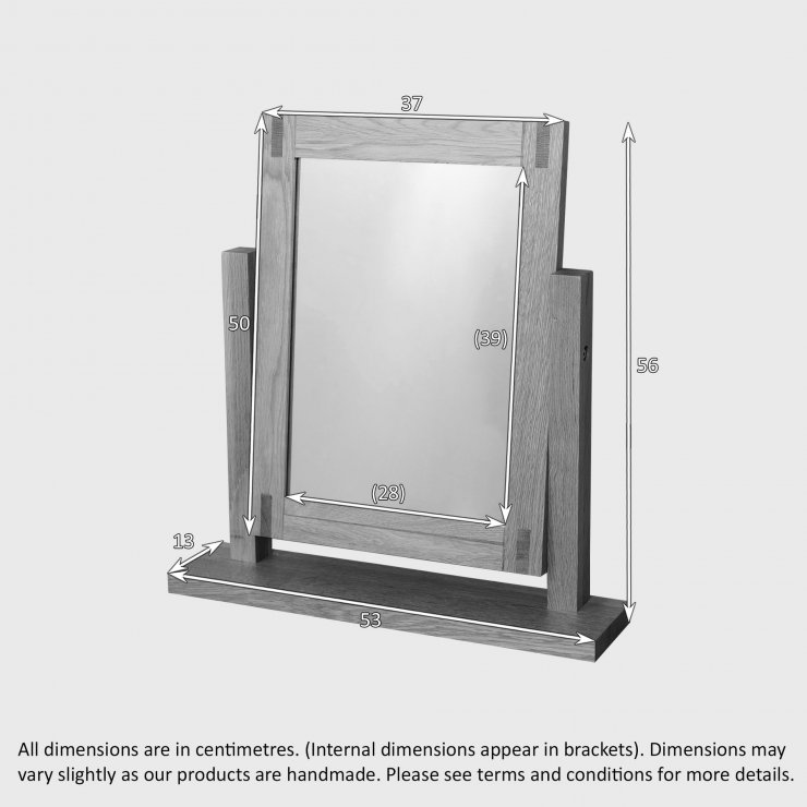 Alto Dressing Table Mirror in Solid Oak Oak Furniture Land