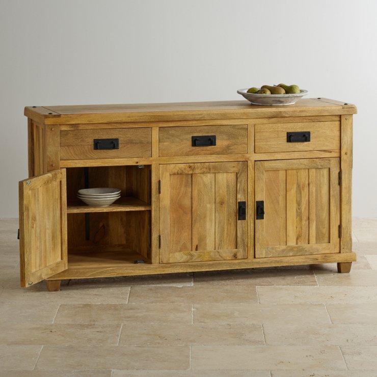 Baku Light Large Sideboard in Solid Mango Oak Furniture Land