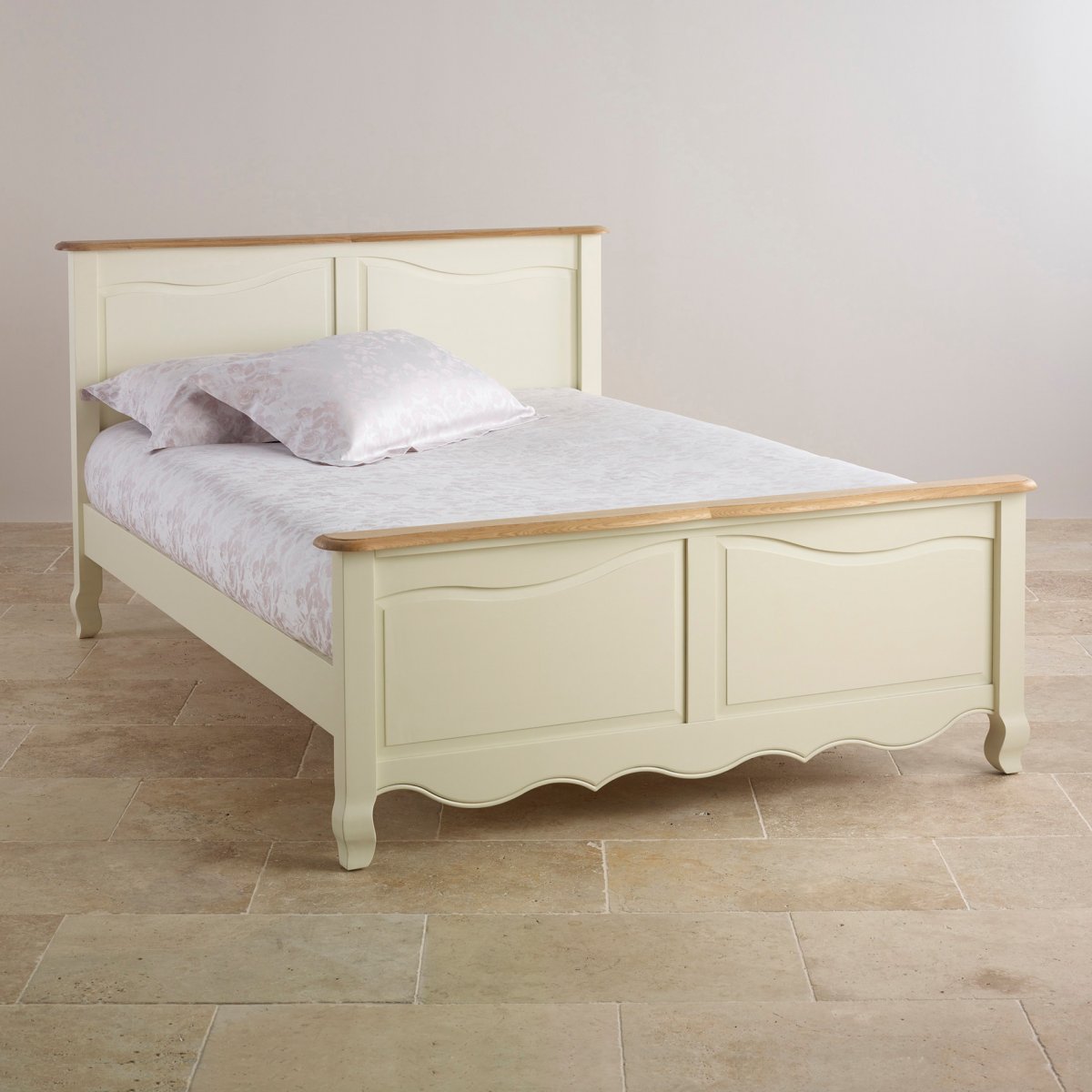 Bella Painted Double Bed in Brushed Oak Oak Furniture Land