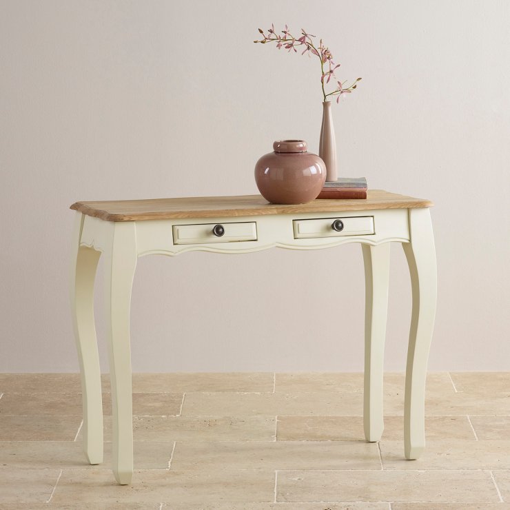 Bella Painted Console Table in Brushed Oak Oak Furniture Land