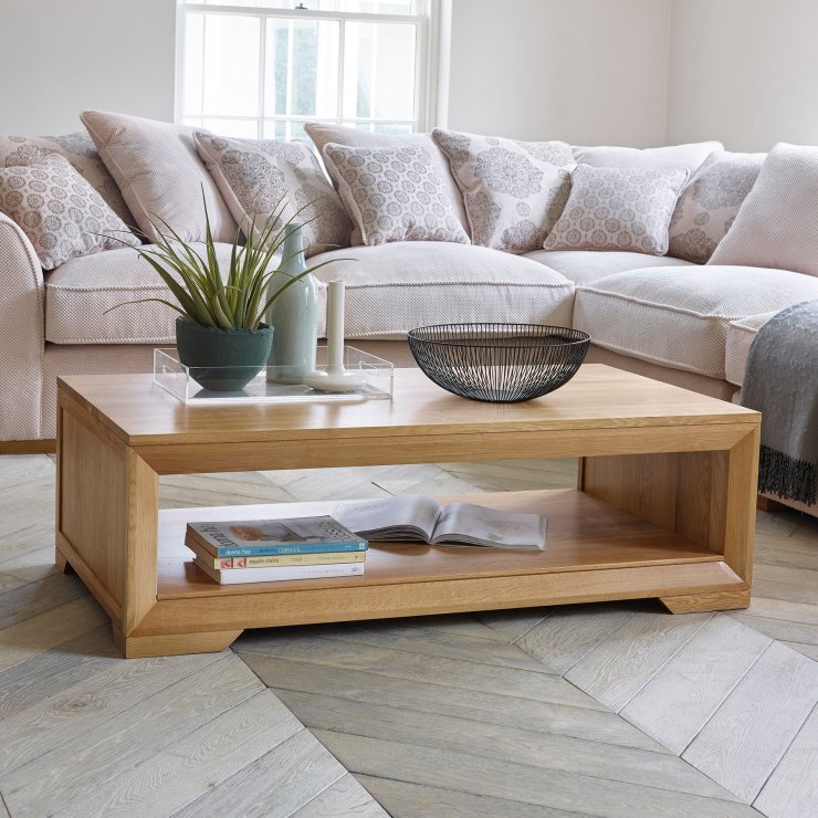 Bevel Coffee Table in Solid Oak Oak Furniture Land