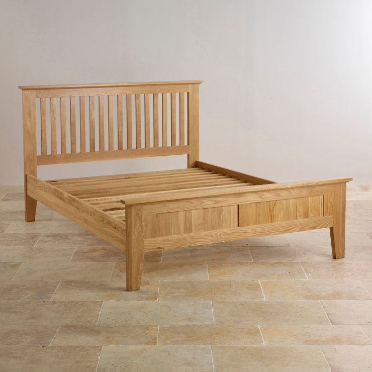 Bevel KingSize Bed in Natural Solid Oak Oak Furniture Land