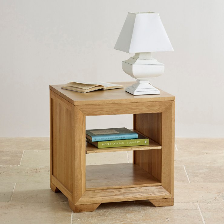 Bevel Natural Solid Oak Lamp Table Oak Living Room Furniture