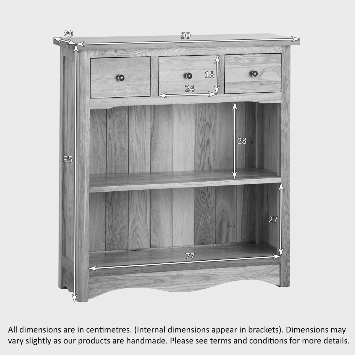 Cairo Natural Solid Oak Small Display Unit by Oak Furniture Land