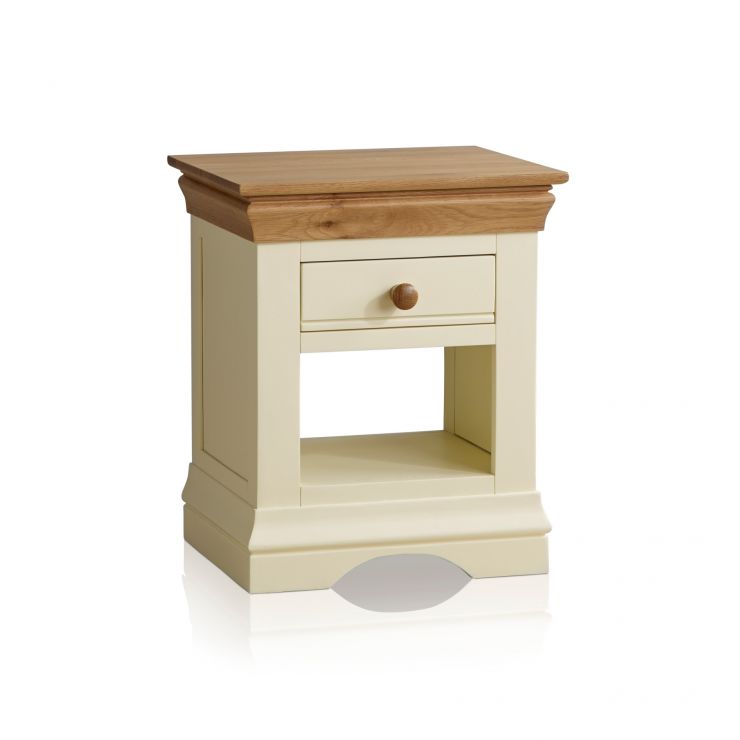 Country Cottage Painted Oak Bedside Table with Drawer