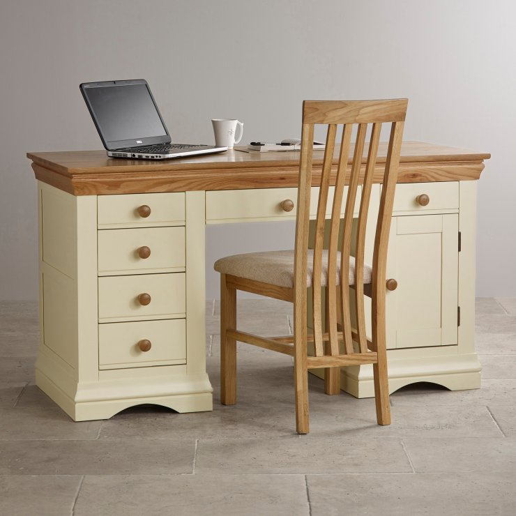 Country Cottage Painted Computer Desk in Solid Oak