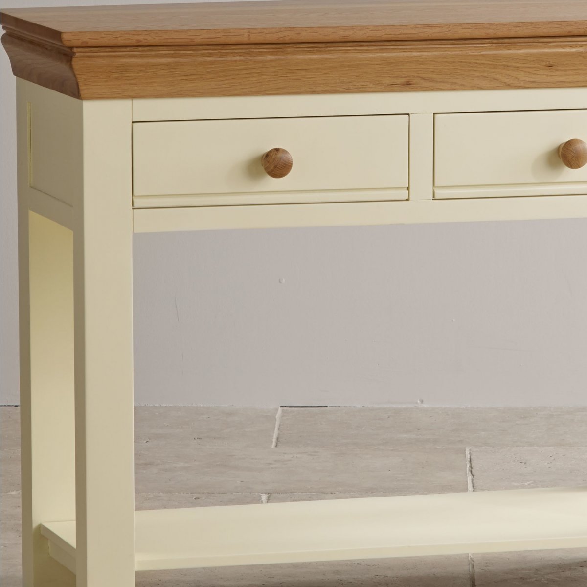 Country Cottage Console Table in Painted Oak Oak Furniture Land