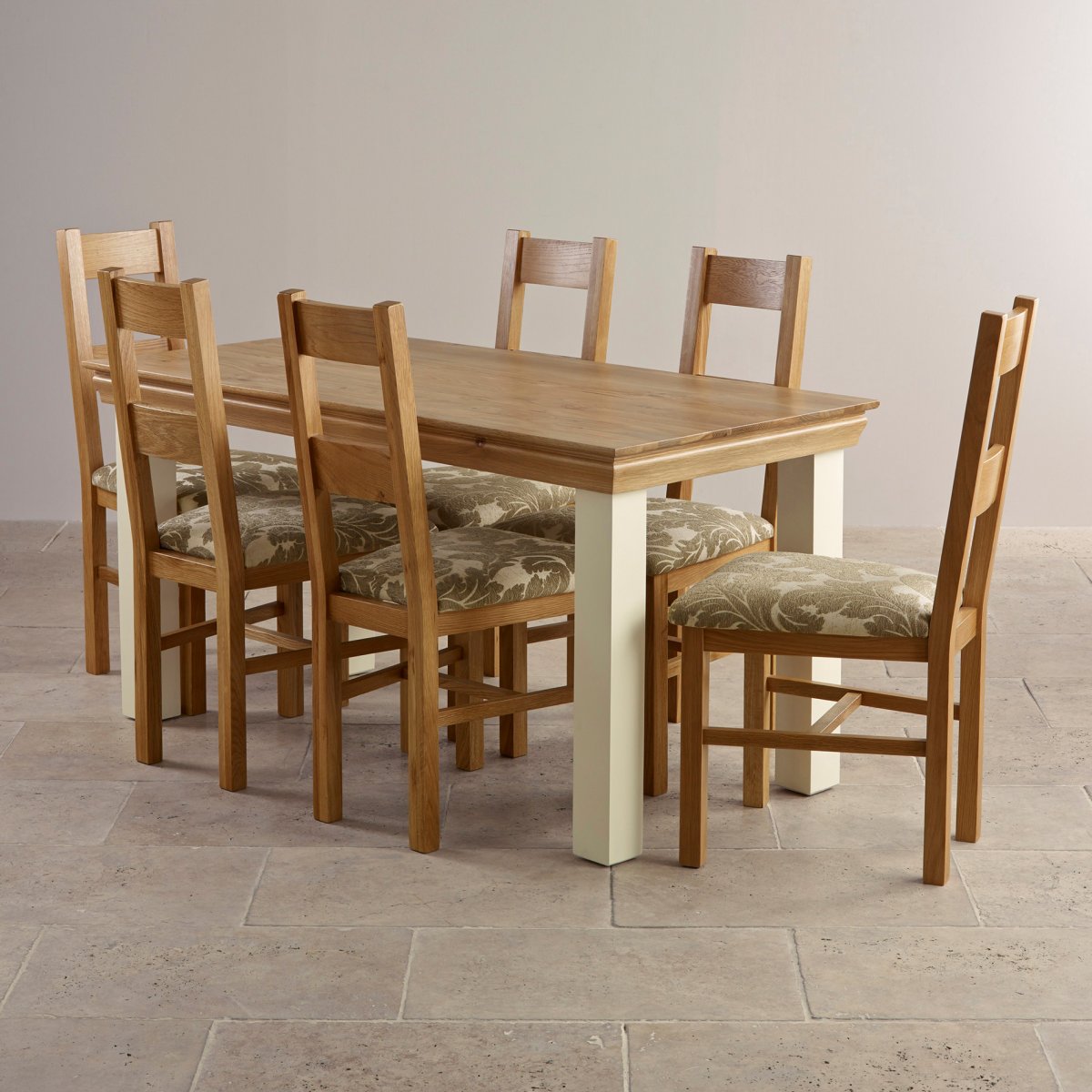 Country Cottage Dining Set in Painted Oak Dining Table +6 Chairs
