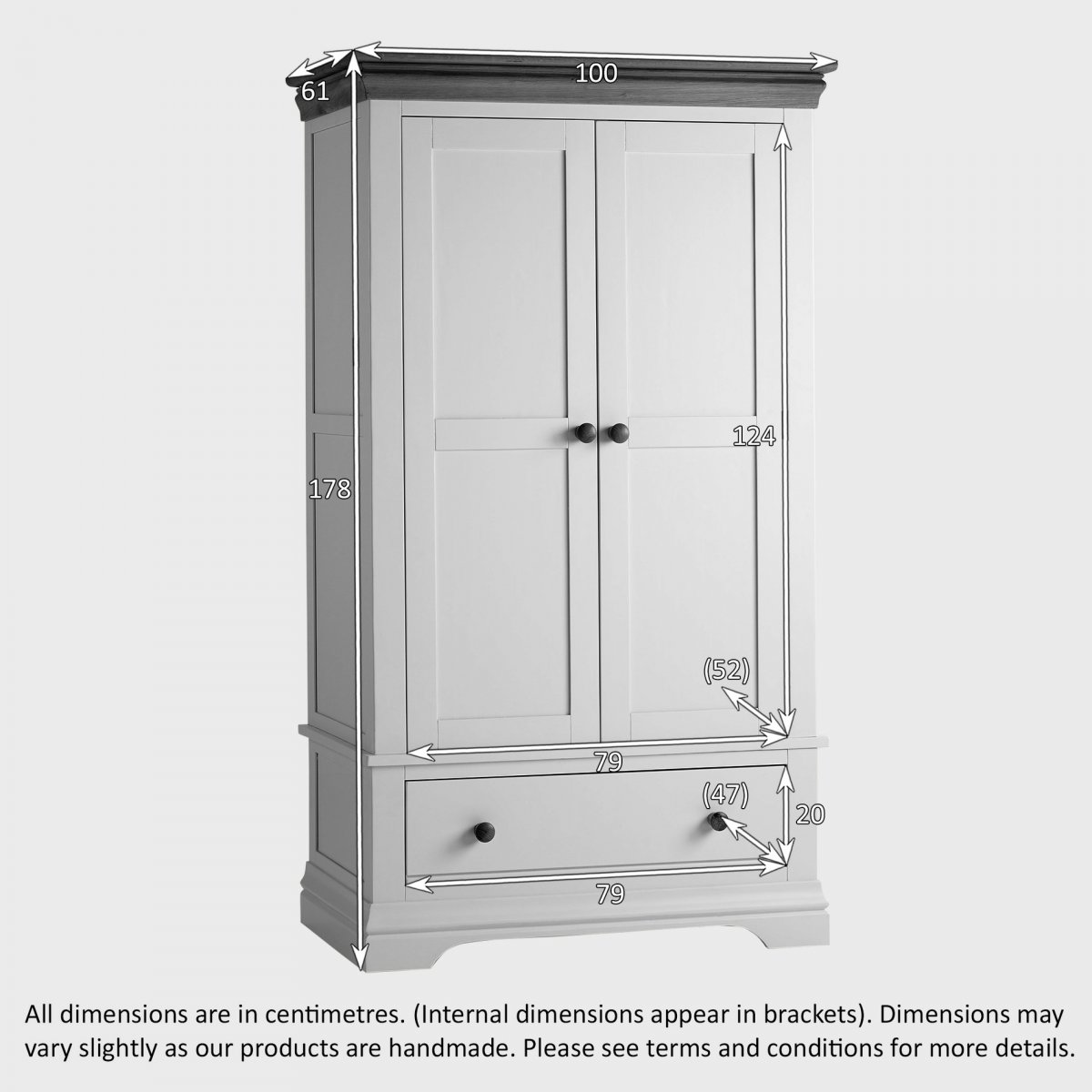 Country Cottage Nursery Wardrobe in Cream Painted Oak