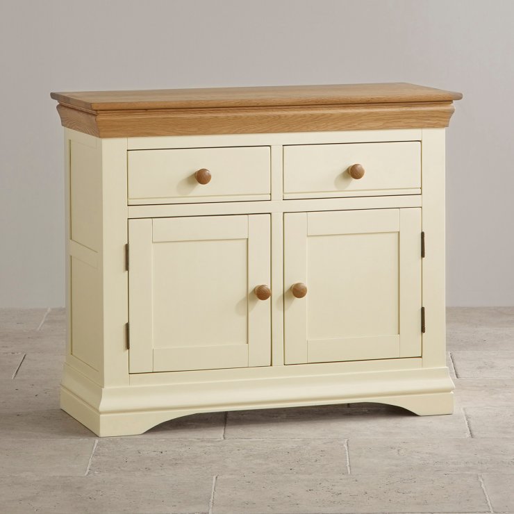 Country Cottage Small Sideboard in Cream Painted Oak