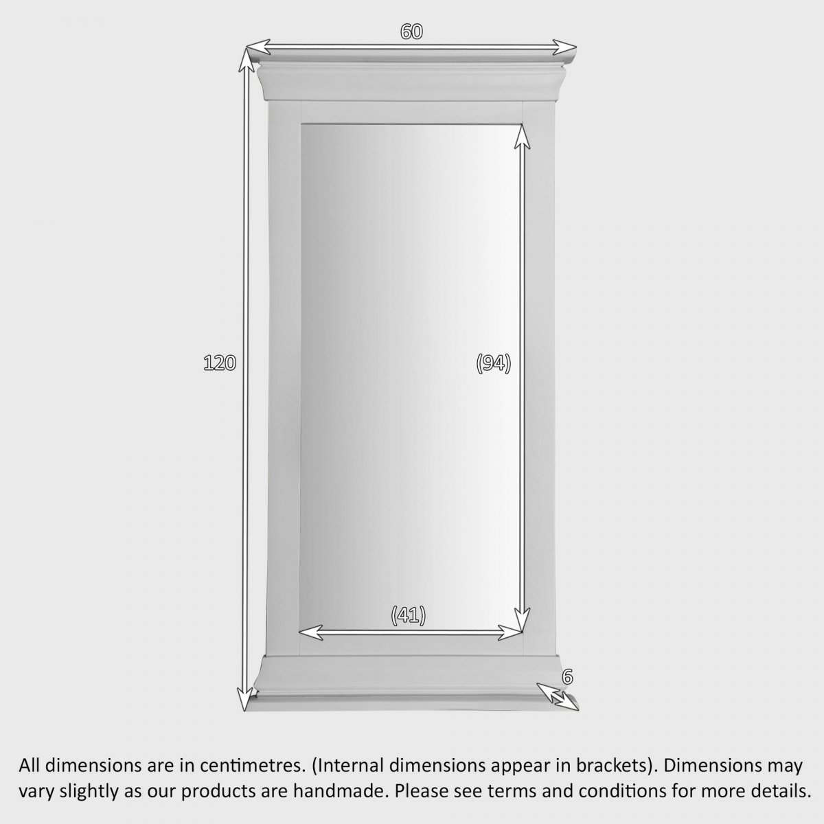 Country Cottage Painted Wall Mirror Oak Furniture Land