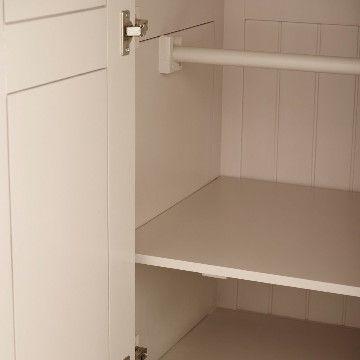 Daisy Painted Nursery Wardrobe in Rustic Solid Oak