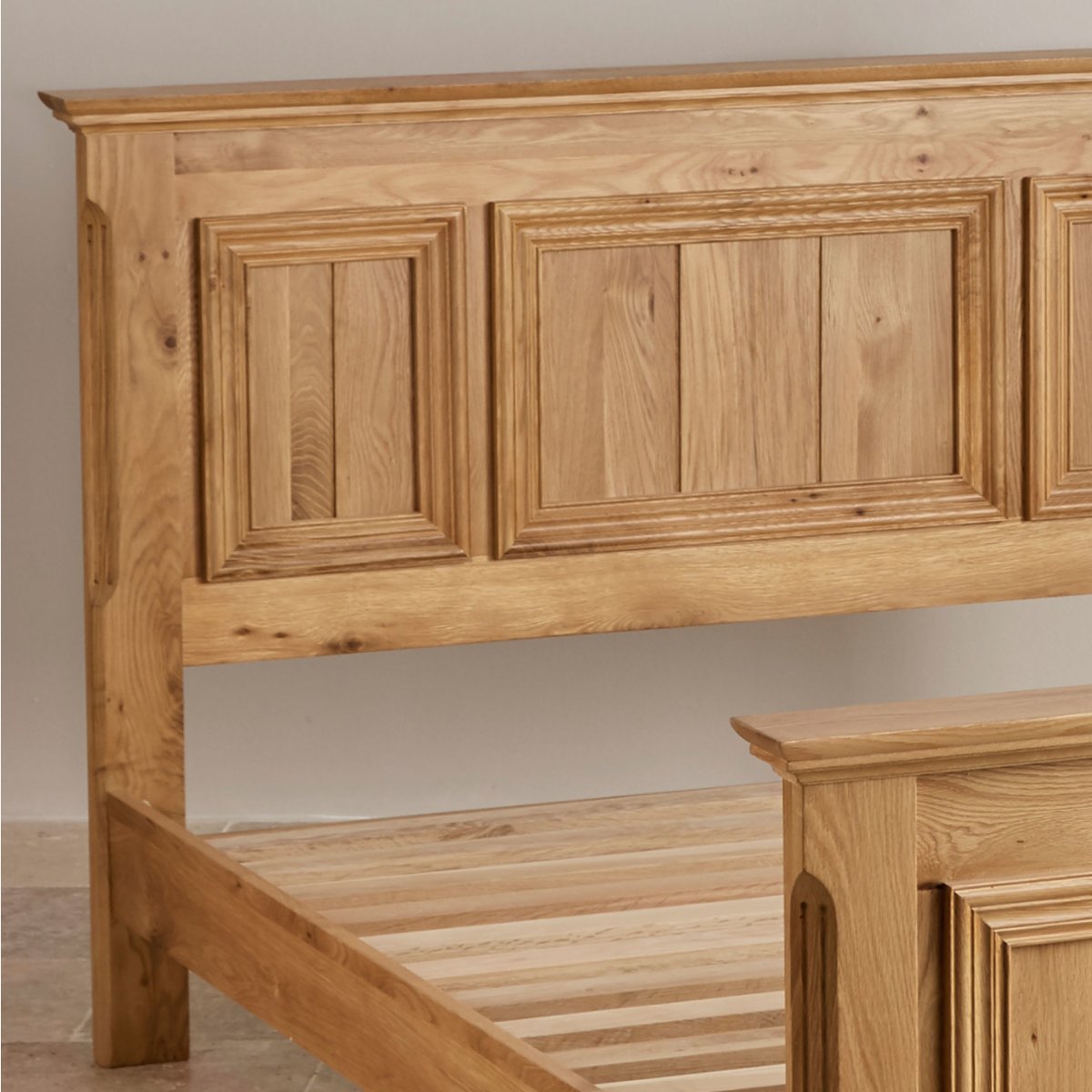Edinburgh Double Bed in Natural Solid Oak Oak Furniture Land