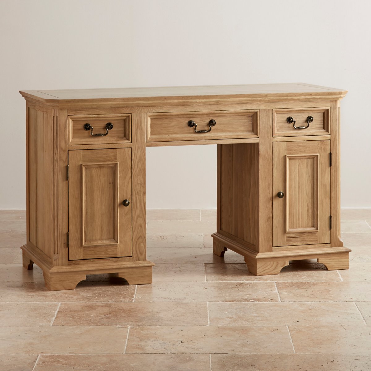Edinburgh Natural Solid Oak Computer Desk by Oak Furniture Land