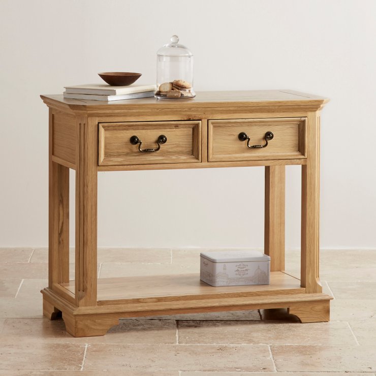 Edinburgh Natural Solid Oak Console Table Oak Furniture Land