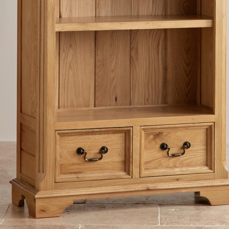 Edinburgh Tall Bookcase in Natural Solid Oak Oak Furniture Land