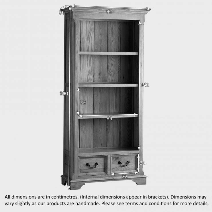 Edinburgh Tall Bookcase in Natural Solid Oak Oak Furniture Land