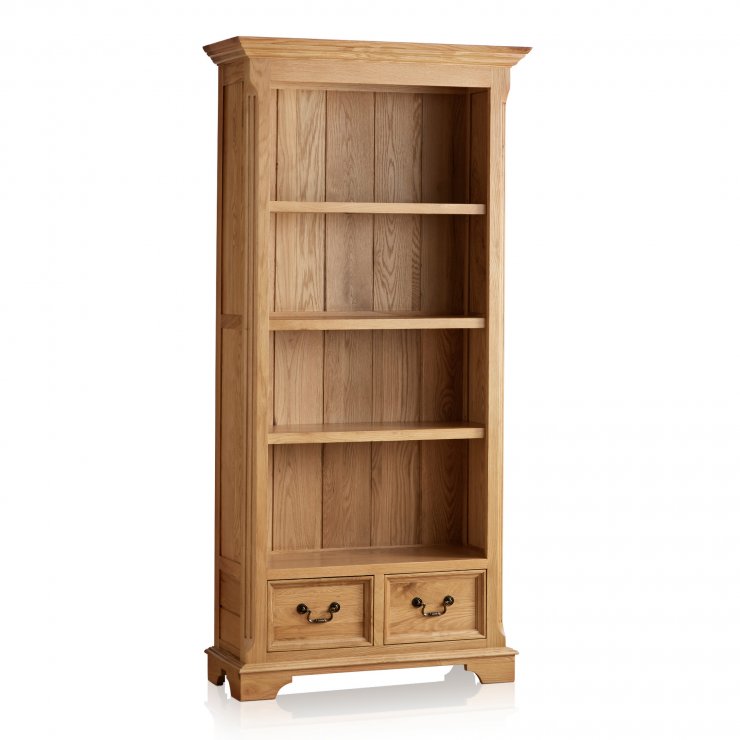Edinburgh Tall Bookcase in Natural Solid Oak Oak Furniture Land