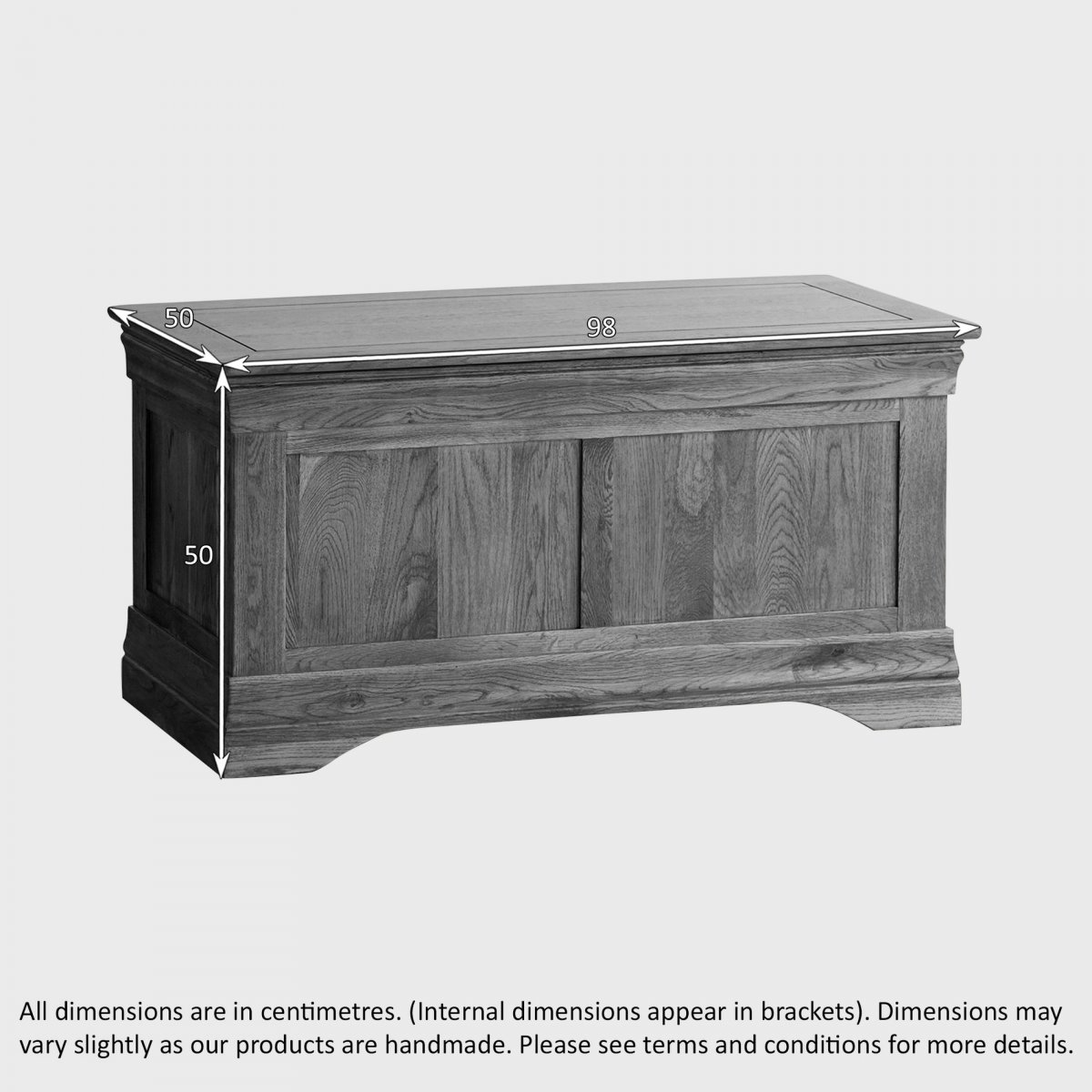 French Harmhouse Blanket Box in Solid Oak Oak Furniture Land