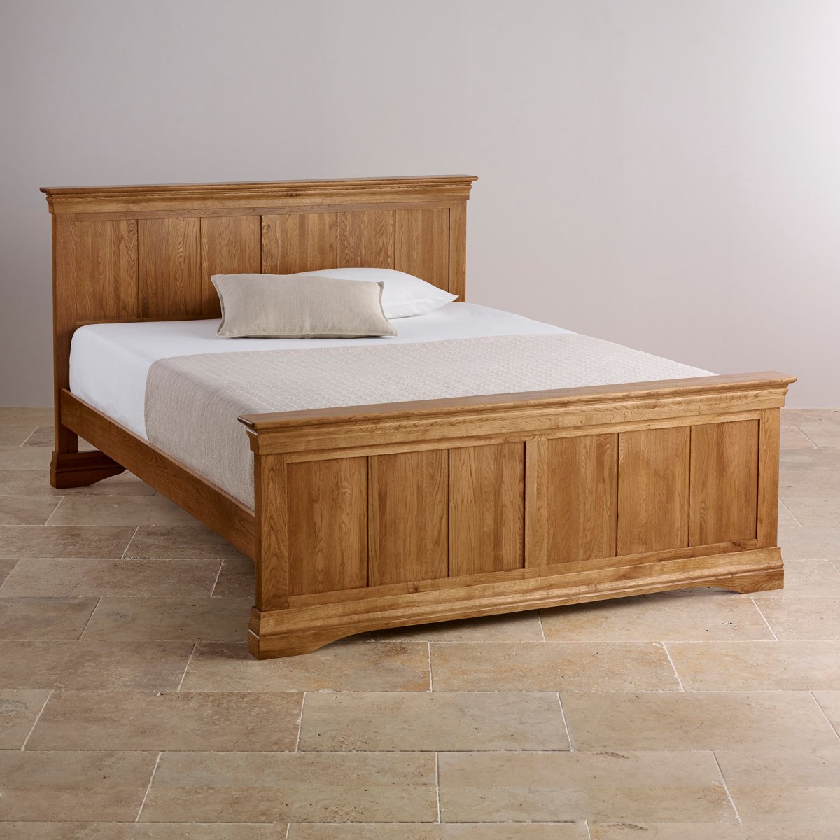 French Farmhouse Double Bed Solid Oak Oak Furniture Land