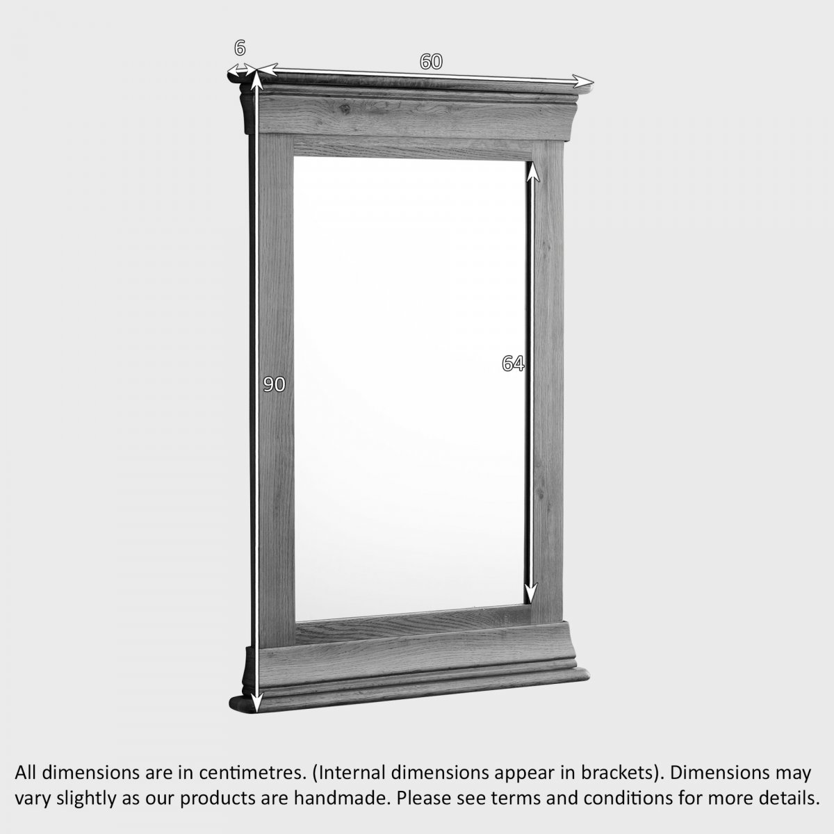 French Farmhouse Wall Mirror in Rustic Oak Oak Furniture Land