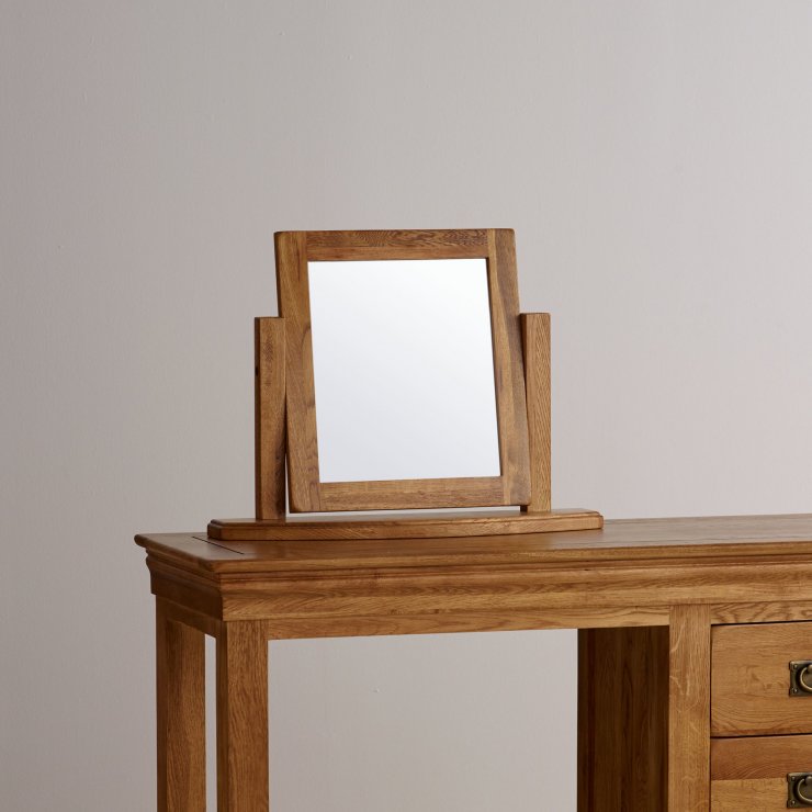 French Farmhouse Dressing Table Mirror Rustic Solid Oak