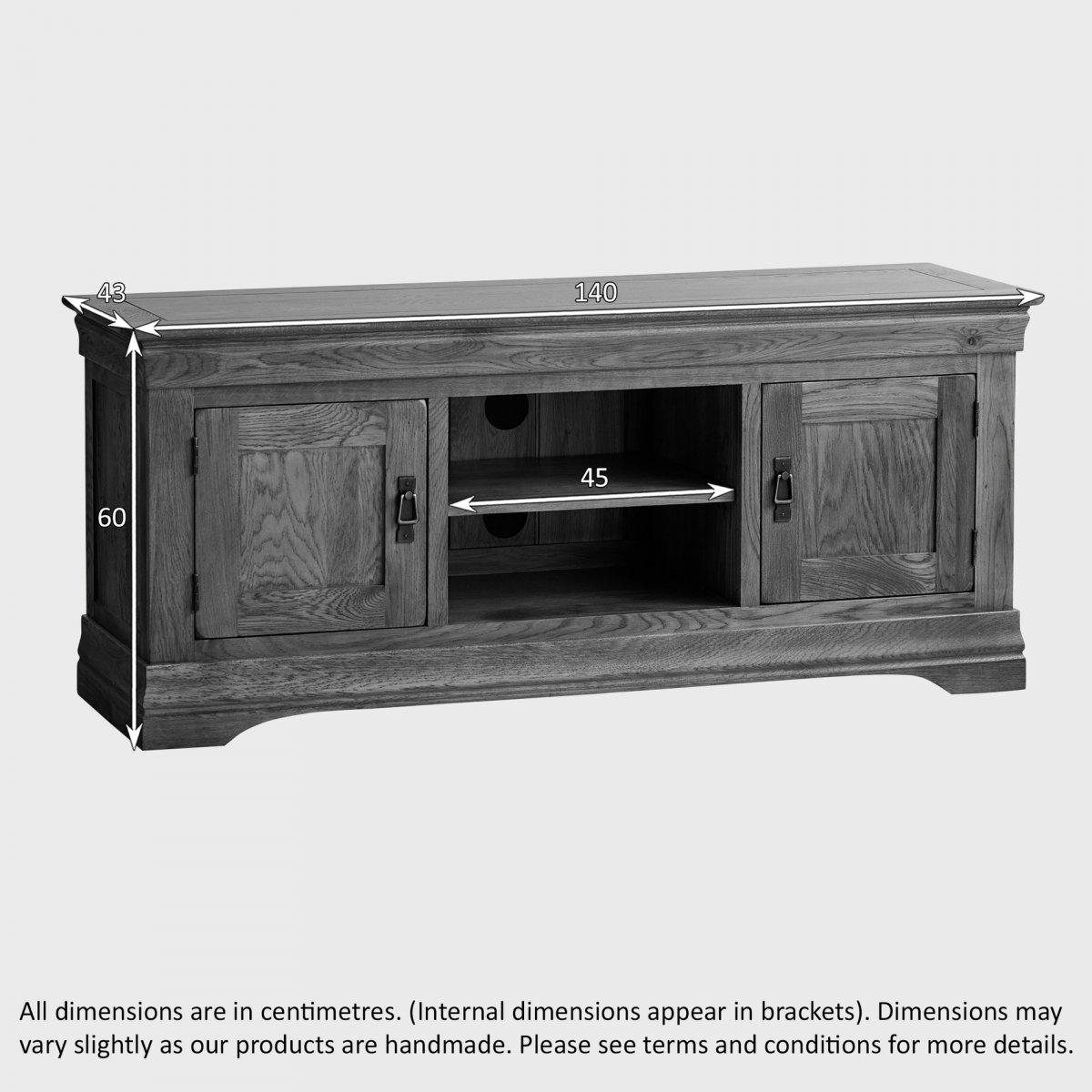 French Farmhouse TV in Solid Oak Oak Furniture Land