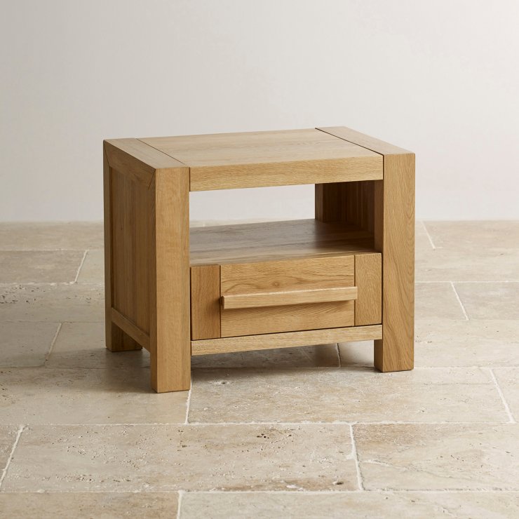 Fresco Natural Bedside Table in Solid Oak Oak Furniture Land